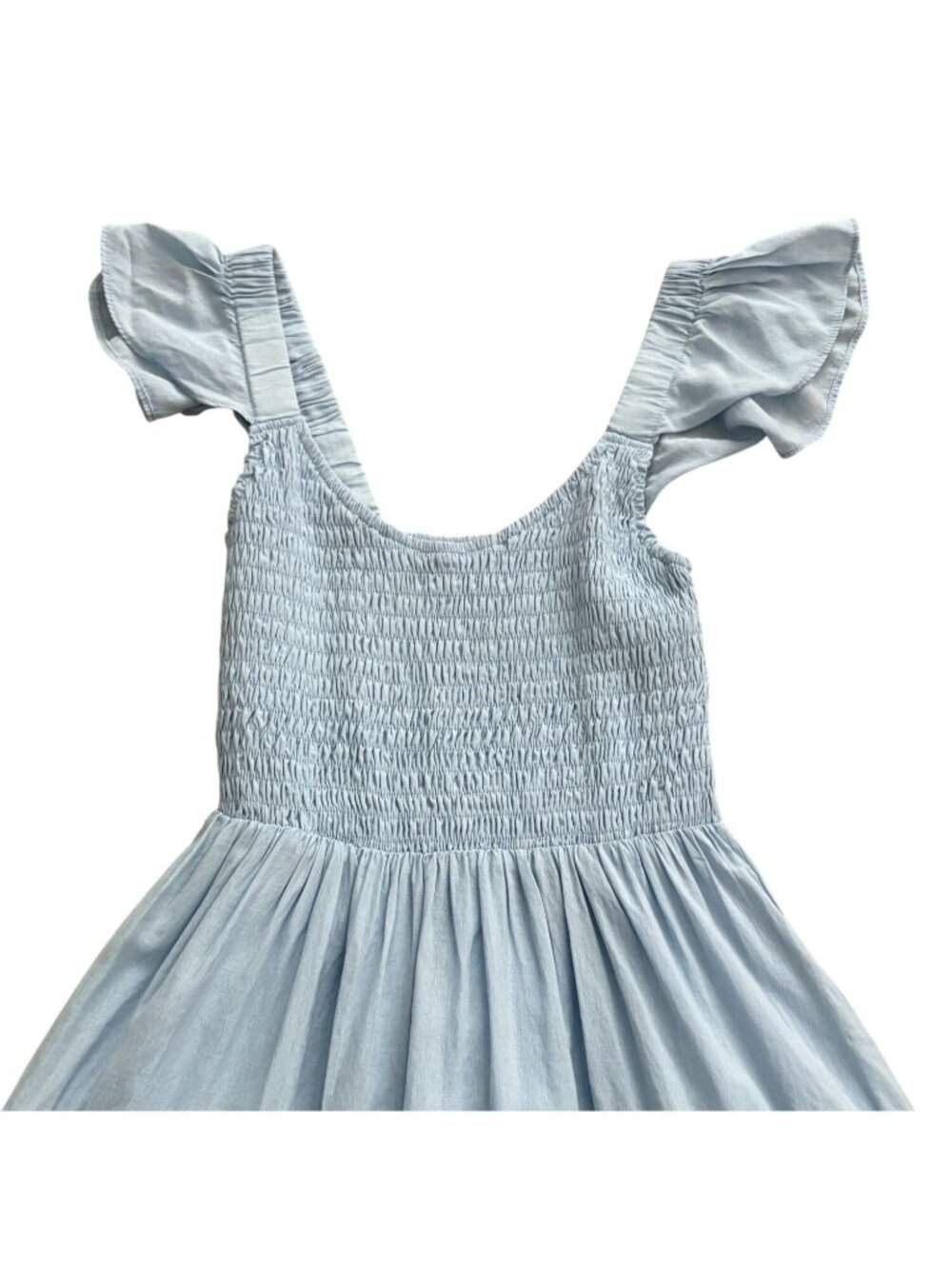Melliflo Ruffle Strap Babydoll Smocked Mini Sundress-Light Blue-Small-GUC - Picture 4 of 7